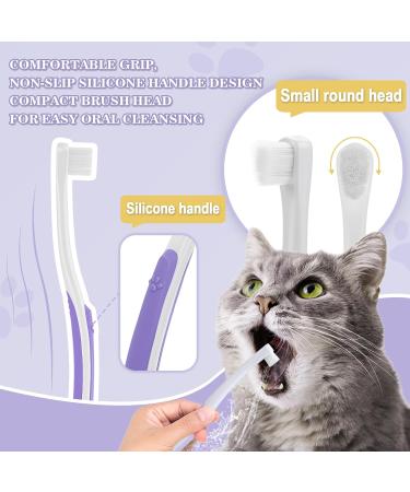 VVHOMIFE Cat Toothbrush Complete Kitty Dental Care Kit with Teeth Whitening Tracker - Premium Brushes for Cats Easy Oral Hygiene & Gap Cleaning-cat - Buy Online on GoSupps.com