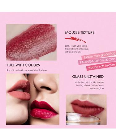 10Pcs Velvet Matte Liquid Lipstick Set - Waterproof & Long Lasting Non-Stick Cup - Professional Lip Makeup Gift Kit for Women - Buy Online on GoSupps.com