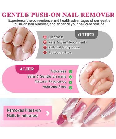Nail Glue Remover for Press on Nails 60ml Vitamin E False Nail Remover for Fake Nails Nail Polish Remover Acrylic Nail Tips with Cuticle Pusher Adhesive False Nail Remover Accessories for Nail Art - Buy Online on GoSupps.com