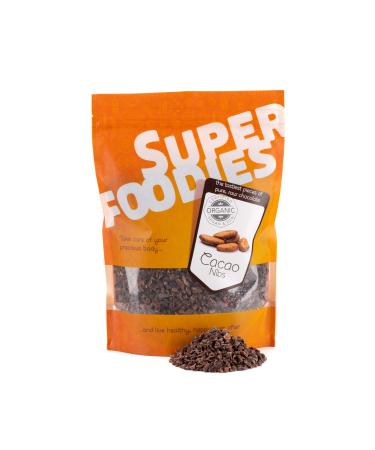 Superfoodies Raw Organic Cocoa/Cacao Nibs 500G - Made with Superior Criollo Beans Sustainably Sourced in Peru - Non-GMO 500 g (Pack of 1)
