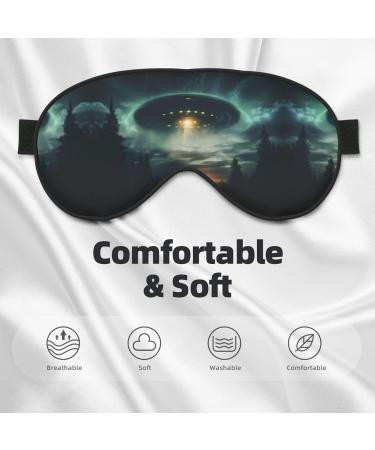 UFO at Night Print Unisex Sleep Eye Mask | Soft Comfort Eye Shade for Travel Yoga & Shift Work - Buy Online on GoSupps.com