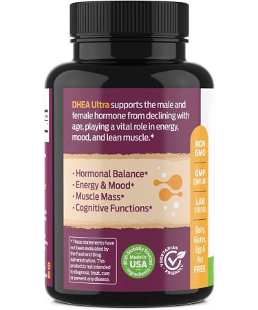 Forest Leaf DHEA 100mg Daily Hormone Supplement - 90 Veg Capsules for Healthy Metabolism, Mood, Performance, Brain & Immune Function - Buy Online on GoSupps.com