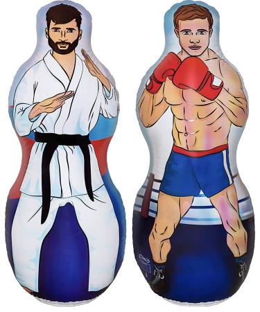 Inflatable Punching Bag for Kids | 60" Bop Bag Double Sided Karate and Boxing | Sports Toys for Boys, Girls and Kids of All Ages Boxer & Karate