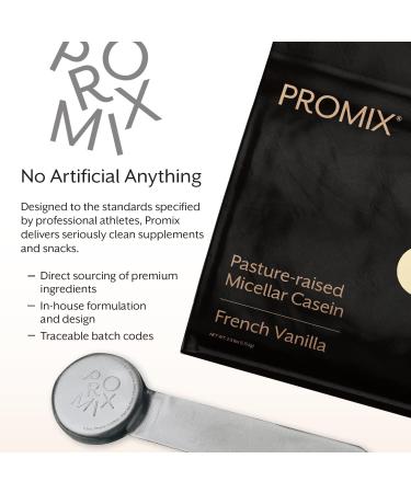Promix Casein Protein Powder - Vanilla 2.5lb | Grass-Fed All Natural Gluten-Free | Slow Release Protein for Post-Workout Recovery Shakes & Baking - Buy Online on GoSupps.com