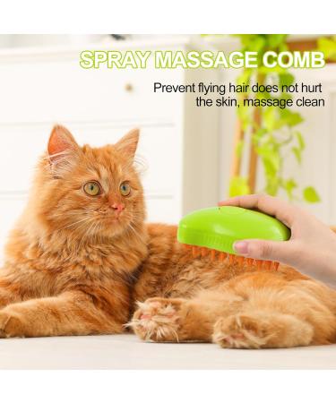 Steamy Cat Brush - 3 in 1 Cat Steamer Brush Cat Spray Massage Comb Multifunctional Dog Steamer Brush Cat Grooming Brush Pet Hair Removal Comb for Cat (Green) - Buy Online on GoSupps.com