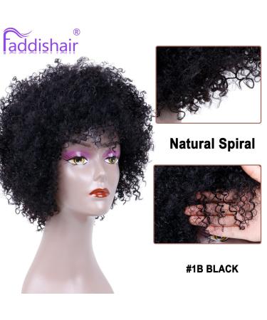 Faddishair Short Afro Wigs for Black Women Bouncy Fluffy Kinky Curly Human Hair Wigs - International Shipping Available - Buy Online on GoSupps.com