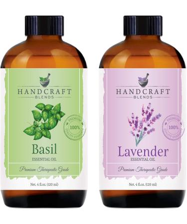Handcraft Basil Essential Oil - 100 % Pure and Natural - Premium Therapeutic Grade with Premium Glass Dropper - Huge 4 Fl Oz