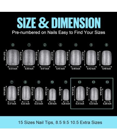 Tomicca Square Ultra Short Nail Tips - 450 Pieces Soft Gel Full Cover Pre-Shaped Matt Art Gelly Tips for Geln gel - Perfect for International Shipping - Buy Online on GoSupps.com