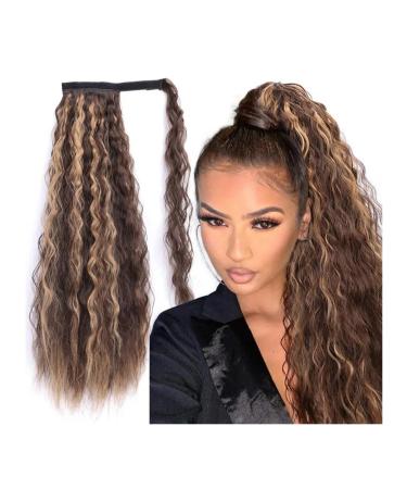 Ponytail Extension Ponytail Extensions for Women Long Curly Ponytail Natural hair extension Wrap on Clip Hair Blonde Black Horse Tail Synthetic Ponytail Hair Extension(Q19 16) 22INCHES Q19 16