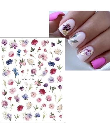 JMEOWIO 9 Sheets Flower Nail Art Stickers Decals Self-Adhesive Spring Floral Letter Nail Supplies Nail Art Design Decoration Accessories - Buy Online on GoSupps.com