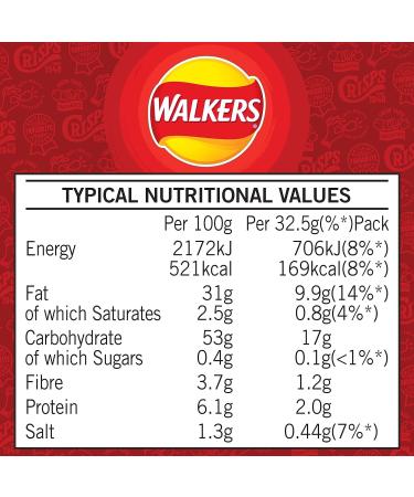Walkers Ready Salted Crisps 32x32.5g (Wholesale Box) - Buy Online on GoSupps.com