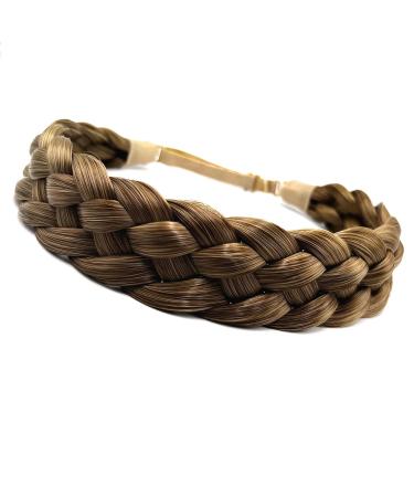 Toecwegr Braided Hair Band - 5 Strands Classic Chunky Elastic Headband for Women in Highlight Brown | Beauty Accessories for Effortless Style - Buy Online on GoSupps.com