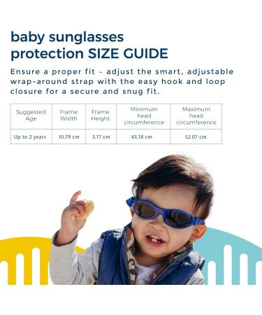 Banz Bubzee Baby Sunglasses 0-24 Months | Onyx Black | UV Protection | Shatterproof Lenses | Adjustable Secure Fit - Buy Online on GoSupps.com