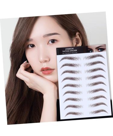 Baluue 4pcs Eyebrow Stickers False Eyebrows Dark Brown Hair Like Eyebrows Water Transfer Paper with Soy Ink - Buy Online on GoSupps.com