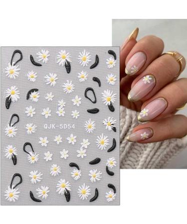 JMEOWIO 6 Sheets 3D Embossed Spring Flower Nail Art Stickers Decals Self-Adhesive 5D Colorful Summer Floral Tulips Nail Supplies Nail Art Design Decoration Accessories - Buy Online on GoSupps.com
