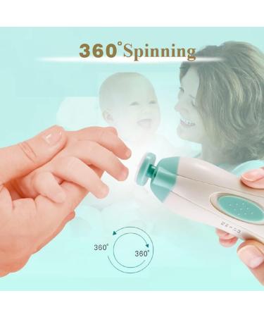 Jaybva Electric Baby Nail File Trimmer - Safe Clippers Set for Newborns & Toddlers - Automatic Cutter Kit for Fingernail and Toenail Care - Light Green - Buy Online on GoSupps.com