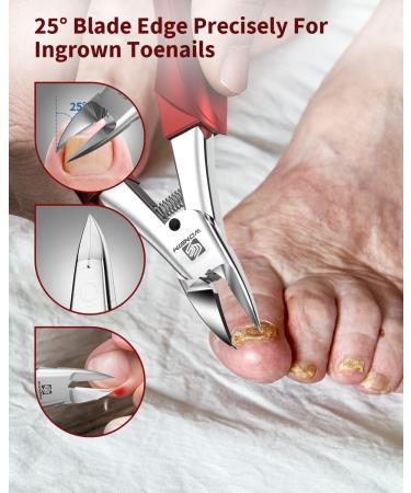 WONSIM Professional Toenail Clippers for Thick Nails - Surgical Stainless Steel, Curved Blades - Ideal for Seniors, Men and Women - Buy Online on GoSupps.com