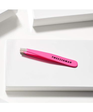 Tweezerman Stainless Steel Mini Slant Tweezer - Neon Pink - 1 Count - Buy Online on GoSupps.com