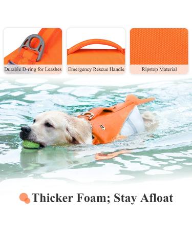 Vivaglory Neon-Orange Dog Life Vest for Small & Medium Dogs | Adjustable Easy-On Swimming Vest (M: 56-64 cm Ribcage) International Shipping Available - Buy Online on GoSupps.com