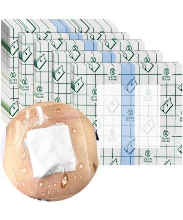 25 Pcs Waterproof Dialysis Catheter Shower Cover + Non-Stick Center Pad, Peritoneal Dialysis Port Shields Protector Dressing for Picc Line Feeding Tube Chest Chemo Wound Bandages 8"x8" 8x8" + Pad (Pack of 25)