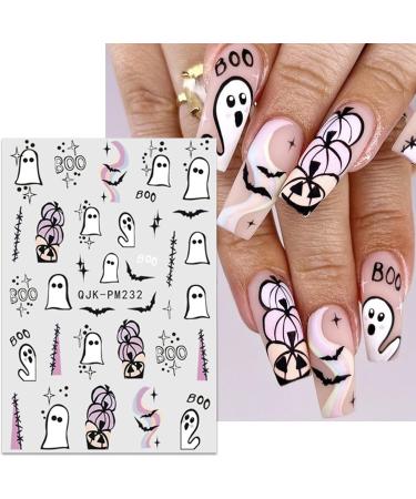 JMEOWIO 9 Sheets Halloween Nail Art Stickers Decals Self-Adhesive Pink Cute Ghost Nail Supplies Nail Art Design Decoration Accessories - Buy Online on GoSupps.com
