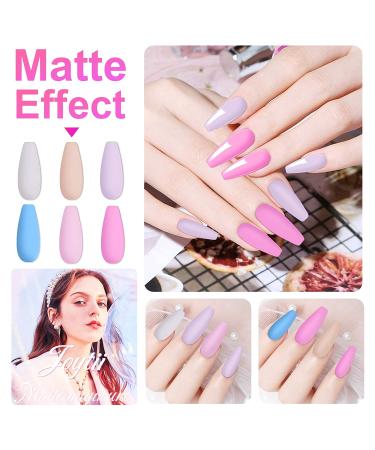 Joytii Gel Nail Polish Kit with 82W UV Light | 6 Colors Set with Matte Top and Base Coat | Nail Art Manicure Tools - Pink Sky - Buy Online on GoSupps.com