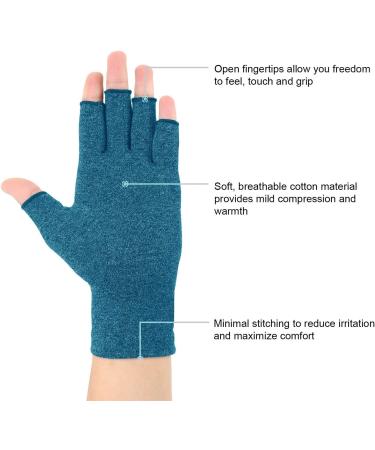 Arthritis Compression Gloves for Men and Women - 2 Pairs (Small, Blue+Red) - Buy Online on GoSupps.com