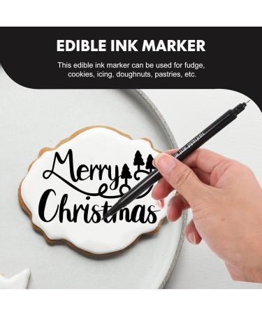 Hemoton 2Pieces Black Food Coloring Markers Ultra Fine Tip (0.7mm) Edible Pen Food Grade Writer for Decorating Painting Drawing Baking Fondant Cake - Buy Online on GoSupps.com