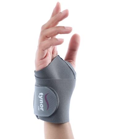 TYNOR Wrist Brace Support for Fitness Weightlifting Tendonitis Carpal Tunnel Arthritis Sports & Tennis Wrist Compression Strap for Men & Women Adjustable Both Hands Wrist Wraps One Size (Grey)