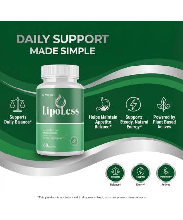 LipoLess Capsules Official All Natural Lipo Less Supplement Pills with Premium Ingredients Advanced Formula for Optimal Health & Wellness Support for Active Women & Men (60 Capsules) - Buy Online on GoSupps.com