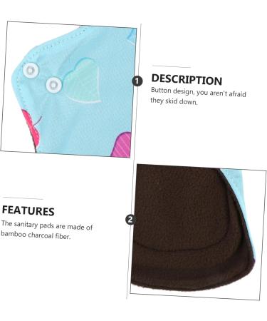 Washable Light Incontinence Pads | Bamboo Charcoal Menstrual Towels for Women | 6pcs Cloth Aunt Towel Pad - Buy Online on GoSupps.com