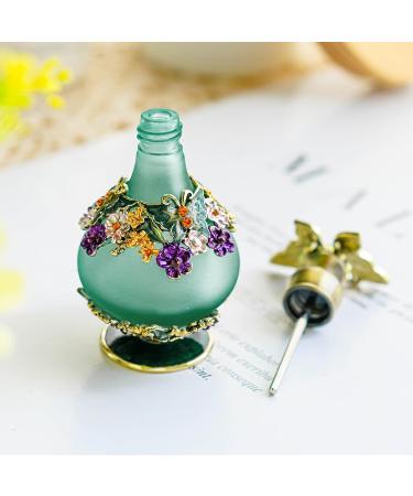 Yu Feng Vintage Crystal Perfume Bottles | Refillable Glass Butterfly & Flower D cor | Ideal for Essential Oils Green - Buy Online on GoSupps.com