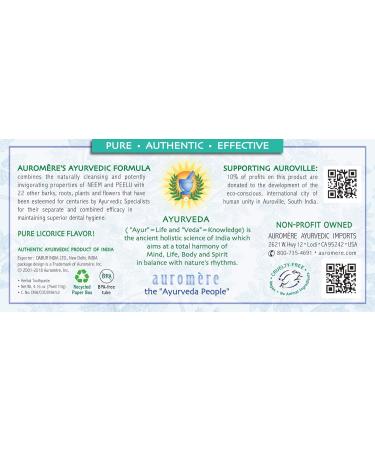 Auromere Ayurvedic Herbal Toothpaste Mint Free - Vegan Natural Non GMO Fluoride Free | Neem, Peelu | 4.16 oz (Pack of 4) - Buy Online on GoSupps.com