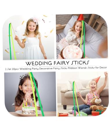 10pcs Cheering Ribbon Wands - Christmas Party Supplies Wedding Streamers & Rain Party Favor Sticks 30.5x62cm - International Shipping Available - Buy Online on GoSupps.com