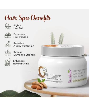 NutriGlow Hair Spa Cream - Damage Reverse & Moisture Lock for Dry/Damaged Hair - 300g | International Shipping - Buy Online on GoSupps.com