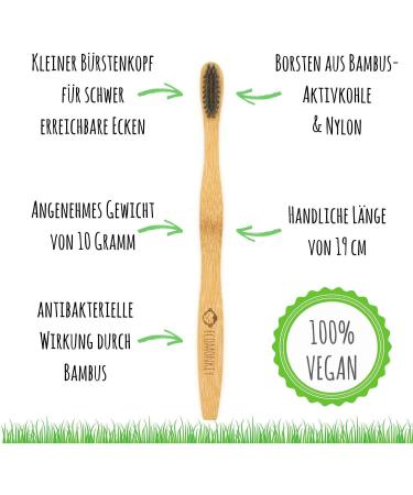 Bamboo Toothbrush Pack of 4 | Soft Bristles | Vegan & Biodegradable | Eco-Friendly & Sustainable | 100% BPA-Free | ECOMONKEY  - Buy Online on GoSupps.com