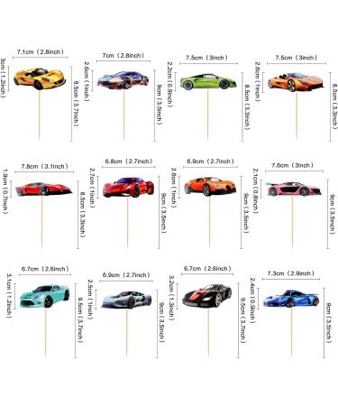 Ercadio 36 Pack Racing Car Cupcake Toppers Fighting Race Car Cupcake Picks Racing Car Cupcake Toppers for Baby Shower Racing Sports Theme Baby Shower Birthday Party Cake Decors Supplies Pattern-6 - Buy Online on GoSupps.com