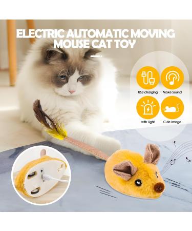 Cat Toys Interactive for Indoor Cats Electric Automatic Moving Mouse Cat Toy Self Play with Squeaky Sound Dynamic Magic Tail Rechargeable LED Mice Cat Toys for Bored Indoor Adult Cats Kitten - Buy Online on GoSupps.com