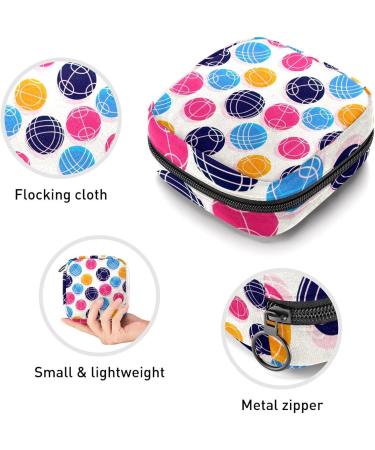 Bocce Ball Sanitary Napkin Storage Bag | Feminine Menstrual Cup Pouch | Nursing Pad Holder | Portable Period Bag for Women Teen Girls | Multi-colored - Buy Online on GoSupps.com