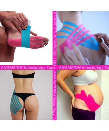 Anampion Kinesiotapes - 60 Waterproof Elastic Muscle Strips for Sports | 5cm x 25cm | Knee Shoulder & Elbow Support (Mixed Colors) - Buy Online on GoSupps.com