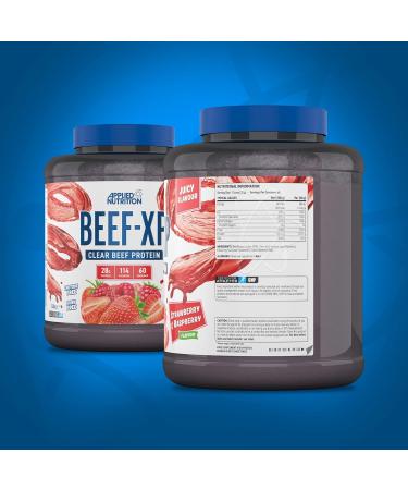 Applied Nutrition Beef XP Clear Hydrolysed Beef Protein Isolate 1.8kg - Strawberry & Raspberry Flavor, Dairy-Free, Lactose-Free, Zero Sugar, Low Fat - 60 Servings - Buy Online on GoSupps.com