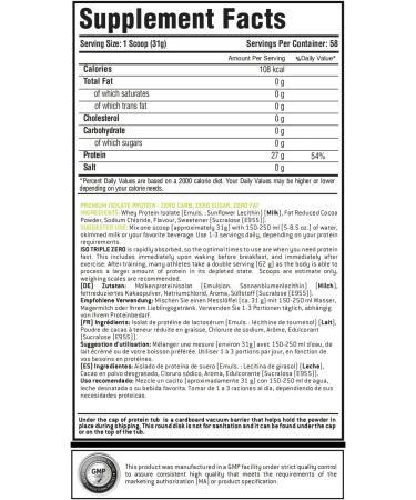  laperva Laperva ISO TRIPLE ZERO Isolated Protein - 28g of Protein per 30g - Free of Fats Carbohydrates and Sugars - For Weight Loss & Bodybuilding (Chocolate Belgian Peanut 1.8kg) - Buy Online on GoSupps.com