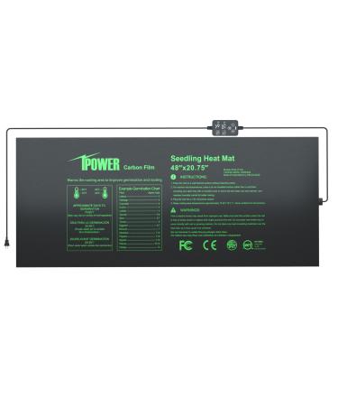 iPower Seedling Mat for Plants with Dual Digital Temperature Controller MET Certified Heating Pad 48" x 20.7" Black