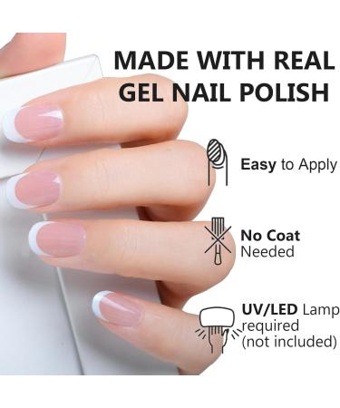 Semi Cured Gel Nail Strips 22 Stickers French Gel Nail Wraps White Tips French Nail Wraps Gel Nail Strips Easy Apply & Remove for Salon-Quality Manicure UV/LED Lamp Required French White - Buy Online on GoSupps.com