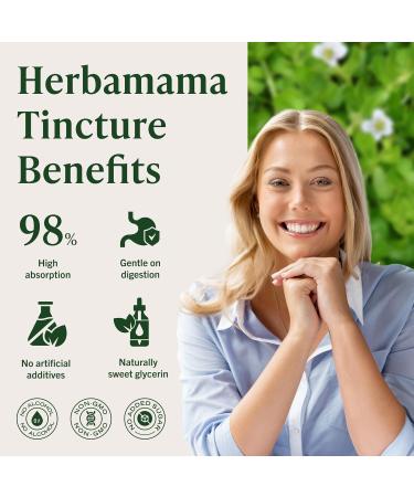 HERBAMAMA Bacopa Monnieri Supplement - Vegan Brain Focus and Clarity Support with Bacopa Extract Tincture - Non-GMO Alcohol & Sugar-Free Brahmi Herb Drops 168-Day Supply 4 Fl Oz (Pack of 1) - Buy Online on GoSupps.com