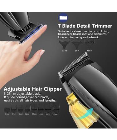 Professional Hair Trimmer and T-Blade Trimmer Kit for Men Cordless Barber Hair Trimmer Precision Hair Trimmer Beard Trimmer Set for Men with LED Display - Buy Online on GoSupps.com
