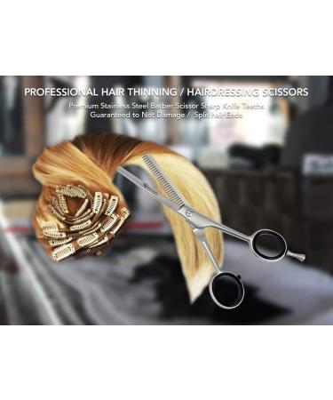 RUVANTI Professional Hair Cutting Scissors Kit - 6.5 Japanese Stainless Steel Barber Tools Set for Men and Women - Grey Thinning Shears Included - Buy Online on GoSupps.com