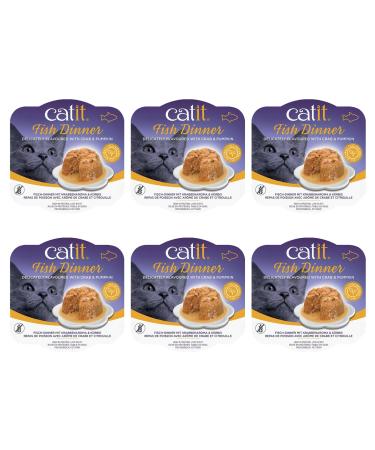 Catit Wet Cat Food Fish Dinner with Crab Flavour & Pumpkin 80 g Pack of 6 Cat Wet Food Wet Cat Food Pate Canned Cat Food Car Food Pate Nourriture Pour Chat