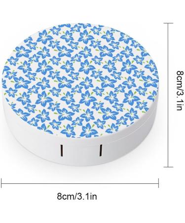 Hibiscus Flowers Contact Lens Case - Portable Round Storage Kit with Mirror for Travel & Daily Use - Buy Online on GoSupps.com