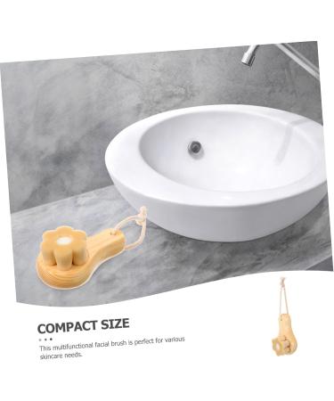 HAPINARY Face Exfoliator artificial fiber wooden handle wooden Pore Brush skin care tools washbasin skin care soft fur cleasing milk face dry brush dry brushing the face face scrub brush - Buy Online on GoSupps.com